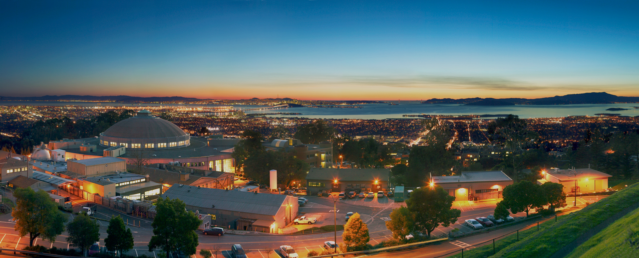 panorama of SF Bay from the Berkeley Lab campus near sunset